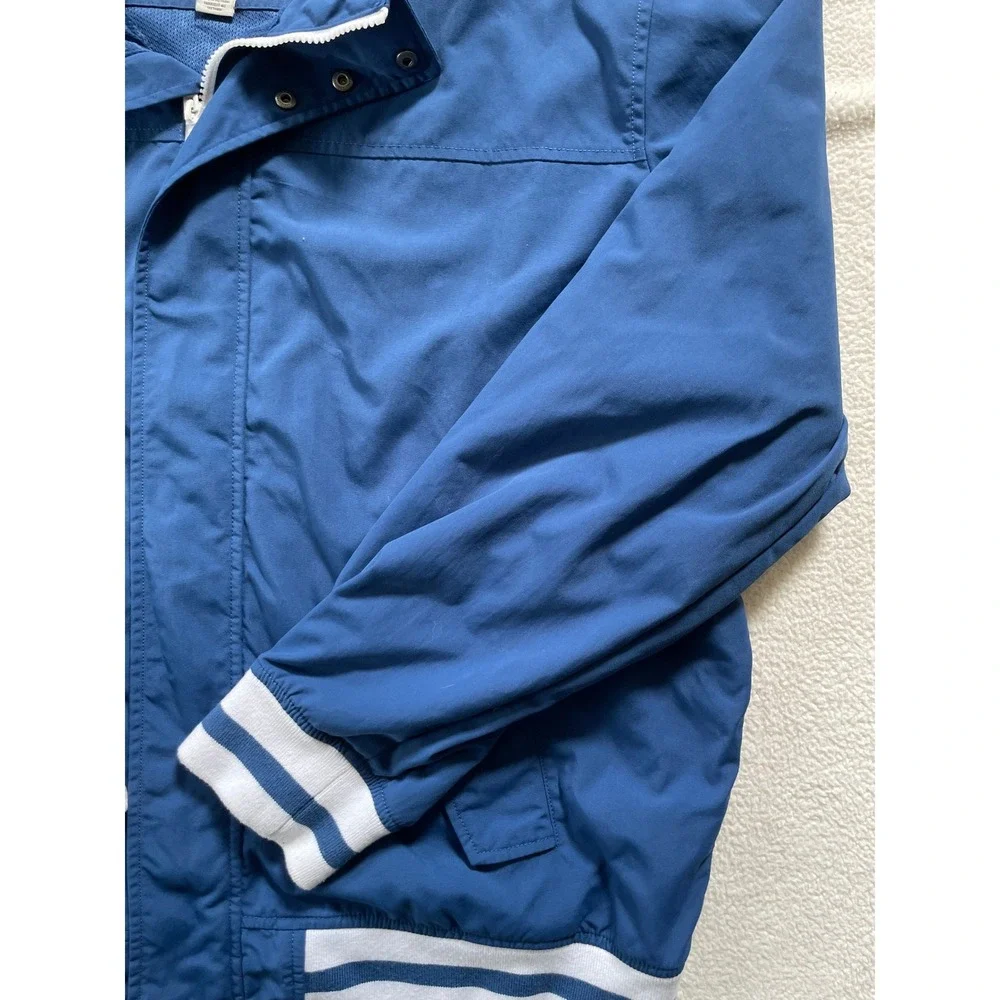 AE American Eagle‎ Mens XXL Bomber Jacket Blue Striped Cuffs Trim Lined Premium